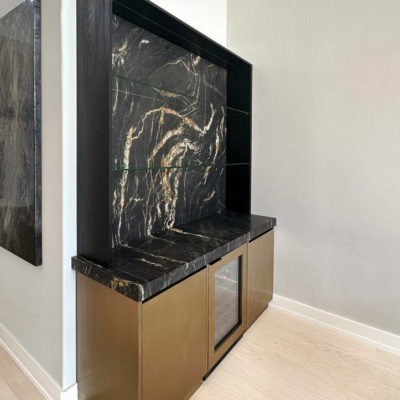 936 Champagne Brass Cabinet by Jada Builders Millwork