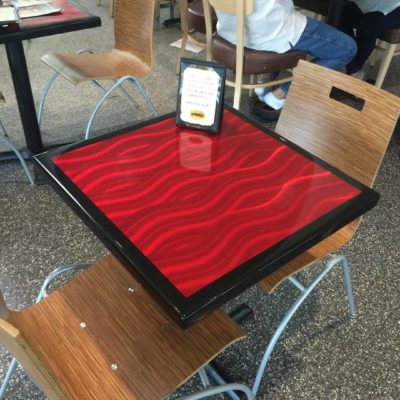 Chemetal 427 Placid Red - epoxy tabletop