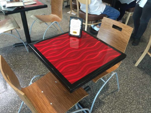 Chemetal 427 Placid Red - epoxy tabletop