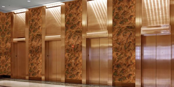 Chemetal 706 Satin Copper Aluminum - elevator bay