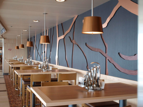 Chemetal 906 Brushed Copper Aluminum - restaurant wall