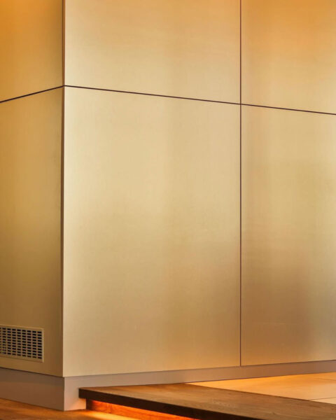 Chemetal 704 Brushed Light Brass Aluminum - wall panel